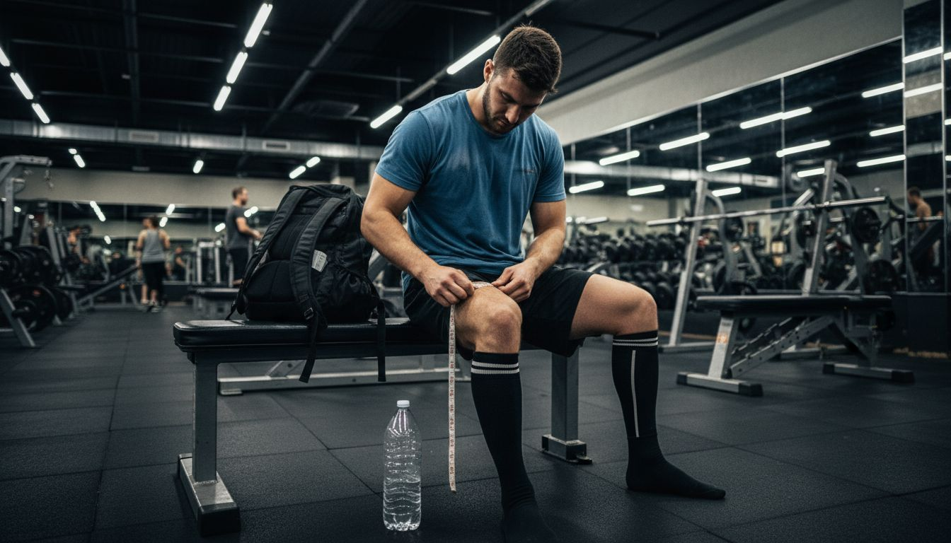 Athlete measures calf for injury prevention